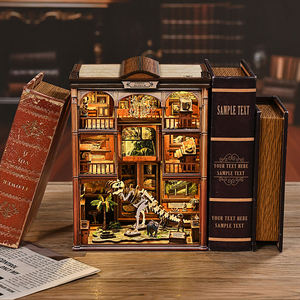 <span class=keywords><strong>Kit</strong></span> de porte-livres en bois à assembler soi-même, modèle de maison de musée d'osses fossiles, style Art Déco, 3D - Product Image 3