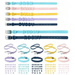 Set Collare e Guinzaglio Personalizzato in PVC Impermeabile <span class=keywords><strong>per</strong></span> Animali Domestici, Decorazione <span class=keywords><strong>con</strong></span> Lettere in Silicone, Chiusura <span class=keywords><strong>con</strong></span> Fibbia, <span class=keywords><strong>Per</strong></span> Tutte le Stagioni, <span class=keywords><strong>Per</strong></span> Gatti e <span class=keywords><strong>Cani</strong></span> - Product Image 2