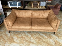 Ensemble de canapé sectionnel en cuir moderne personnalisé Design vieilli Remplissage de plumes anti-rayures pour hôtel salon nouveau tissu