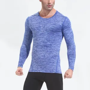 Benutzer definierte Kompression Langarm T-Shirt Herren Blank Großhandel Athletic Running Wear