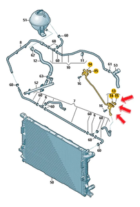 Selang air Radiator kualitas tinggi untuk Audi A6 A4 A7 S4 S6 Q7 Parts Parts suku cadang mesin - Product Image 6