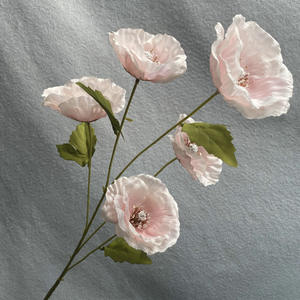 Vente en gros de centre de table pour la maison Simulation de plante Bouquet de pavot en soie artificielle pour la décoration de mariage - Product Image 5