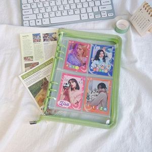 กระเป๋าสตางค์ทรงซองจดหมายมีซิปมีห่วง A6 A5ทำจาก PVC ใสมีซิป6ห่วง - Product Image 5