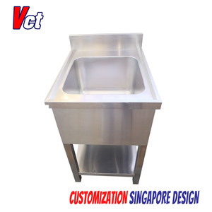 VICTORY Évier de cuisine à une cuve en acier inoxydable avec plinthe 30% de réduction pour hôtels et restaurants - Product Image 2