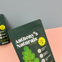 Doypack personnalisé imprimé en couleur 100 grammes 250 grammes 500 grammes pochette de poudre de Moringa emballage de supplément sacs alimentaires debout