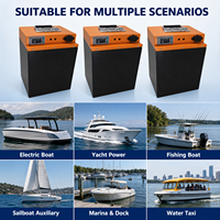Batterie de bateau électrique 72V 100Ah Lithium-ion NMC marine haute capacité avec affichage de puissance, BMS et poignée de transport