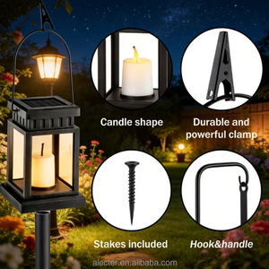 Alecter <b>Solar</b> 8-Piece IP65 Waterproof <b>Solar</b> Lanterns Flickering <b>Flame</b> <b>Effect</b> 2800 Lumens for Outdoor Pathway Patio Gazebo Decor - Product Image 5
