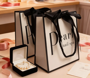 Borse di Carta di Lusso Personalizzate con Logo Stampato, Manico a Nastro e Fiocco, Consegna Diretta dalla Fabbrica - Product Image 3