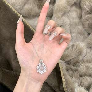 Collier pendentif en argent sterling S925, forme poire de neige, petit collier frais avec chaîne lisse, design cadeau, pendentifs de mode populaires, breloques - Product Image 2