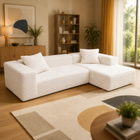 Ensemble de canapés sectionnels en L modernes et luxueux, modulables, compressibles, convertibles, rembourrés en éponge écologique et en velours, pour hôtel et salon