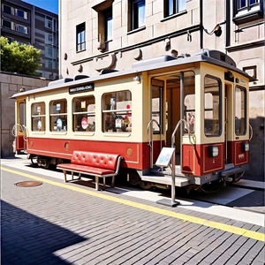 Puesta de Sol junto al Mar, Tren Metropolitano Retro, Hermosa Decoración para Exteriores, Escena Real, Lugar de Fotografía, Centro Comercial, Famoso en Internet - Product Image 2