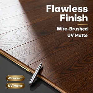 <span class=keywords><strong>Parquet</strong></span> en chêne russe de qualité supérieure, 14 mm, style chevrons, finition noyer noir, UV mat, brossé - Product Image 6