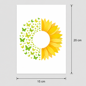 Carte de vœux 3D en forme de tournesol, faite à la main, en papier floral, forme personnalisée pour anniversaire, mariage, fête des mères - Product Image 3