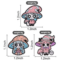 Épinglette en émail style gothique, motif champignon tacheté, chapeau d'elfe et crâne, pour veste et chapeau, ornement de collection
