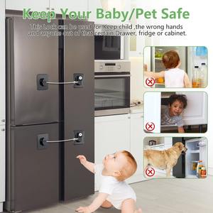 Verrou de sécurité pour réfrigérateur pour bébé en gros avec clés ou codes, serrures de sécurité pour armoires et portes coulissantes pour nourrissons - Product Image 2