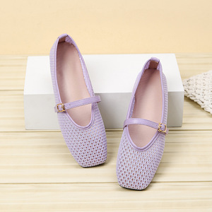 Zapatos Planos de Mujer con Malla Transparente Estilo Mary Jane 2026, Zapatos de <span class=keywords><strong>Ballet</strong></span> con Punta Cuadrada a la Moda, Zapatos Planos con Correa Ajustable en el Tobillo - Product Image 6