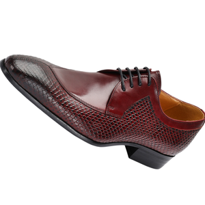 Zapatos formales de diseño italiano de lujo para hombre - Zapatos Oxford rojos con cordones de alta calidad para negocios y fiestas, zapatos de vestir de cuero para hombre y Oxfords - Product Image 6