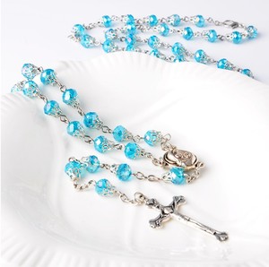 Gioielli Colorati <span class=keywords><strong>Collana</strong></span> Del <span class=keywords><strong>Rosario</strong></span> religioso Con Perle di Vetro Pendente Croce Crocifisso Cattolica Perle di Vetro Della <span class=keywords><strong>Collana</strong></span> Del <span class=keywords><strong>Rosario</strong></span> - Product Image 2