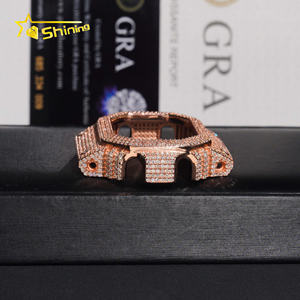 사용자 정의 DW5600 시계 + 케이스 925 실버 아이스 아웃 Moissanite Gra 인증 액세서리 다이얼 베젤 스트랩 걸쇠 버클 만들기 - Product Image 6