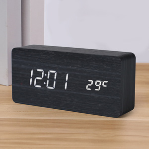 Reloj Despertador Digital de Madera con Control por Voz, Temperatura, LED Inteligente, Reloj de Mesa, Fabricante de Relojes de Madera para Dormitorio, Decoración para el Hogar - Product Image 4