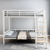 Nordic Iron Loft Bed Personnalisable Simple Double Couche Noir Blanc Métal pour Chambre Appartement Villa pour Petits Hôtels Vivre