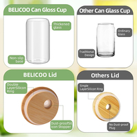 Tasse en verre borosilicate de haute qualité 350 ml 500 ml avec paille en bambou et couvercle – Meilleures ventes