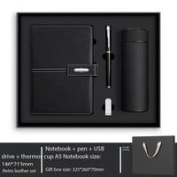 ISStapromo Cadeaux En Gros D'affaires De Luxe Journal Bouteille Ensemble En Cuir PU A5 Carnet Cadeau Ensemble Avec Stylo Tasse Thermique et USB