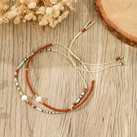 Gelang manik-manik Go2boho Miyuki dengan mutiara, perhiasan Boho dapat disesuaikan buatan tangan untuk wanita hadiah persahabatan