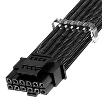 Câble d'extension d'alimentation GPU gainé PCIe 5.0 12VHPWR 16 broches (12+4) mâle vers 2x 8 broches femelle pour ordinateur