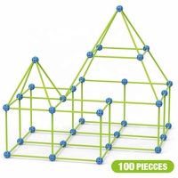Samtoy 100 pièces Blocs de construction lumineux STEM DIY pour tente, jouets de construction de modèles, kit de construction de fort magique pour enfants