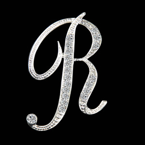 Personalidad creativa Simple 26 letras inglesas broche de diamantes mujeres moda geométrica ramillete suéter abrigo Pin Accesorios - Product Image 3