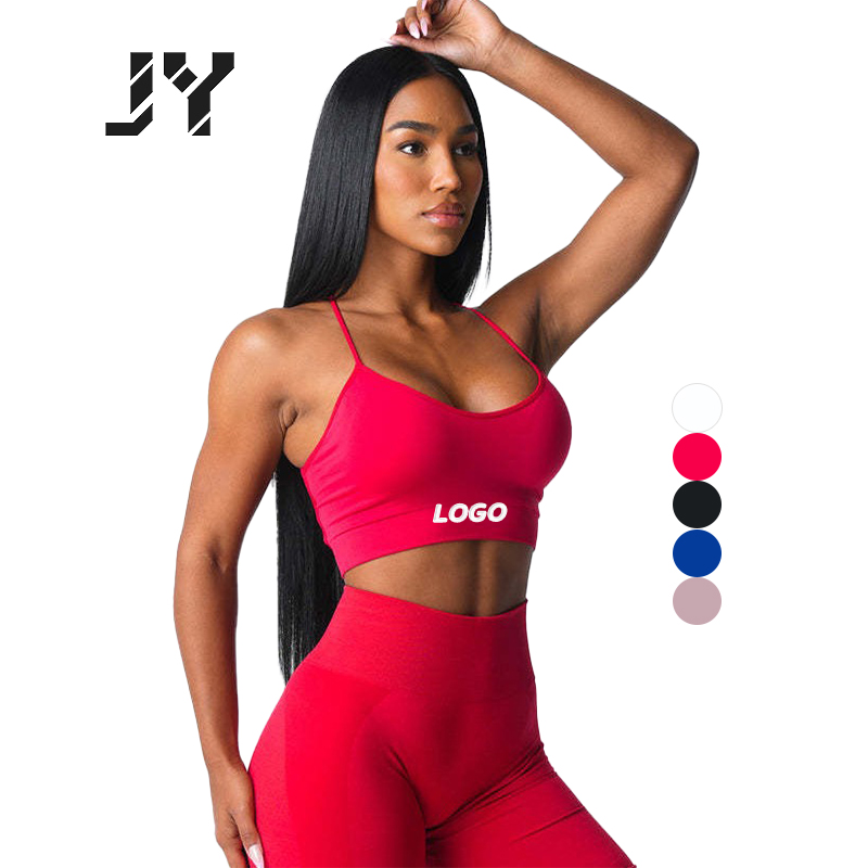JOYYOUNG Sports Top Sport Exercise Fitness Workout Women Seamless Comfort Hollow Back Cross Sexy Yoga Halter Sports Bra