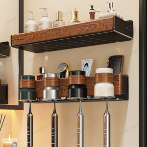 Wall Mounted Toothbrush Holder Walnut Wood Electric Toothbrush Cup Storage Rack For Bathroom Corner Mount Durable No Drilling - Product Image 5