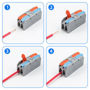ケーブルナット2導体コンパクトスプライシングワイヤーコネクター2回路イン2アウトレバーワイヤー電気クイックバットスプライス端子 - Product Image 2