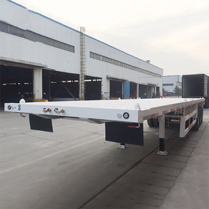 Remorque à plateau Conteneur Lit plat Semi-remorque Camion Tracteur Remorques 40FT Pied 3 Tri Essieu Haute Qualité à Vendre - Product Image 5