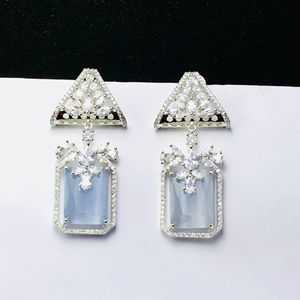 Pendientes de cristal de neón azul natural en plata de ley 925, joyería elegante hecha a mano para mujeres y regalos - Product Image 1
