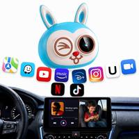 Adapter Wireless Carplay, Baby Monitor, Dongle CarPlay 6 in 1, Android Auto, Samsung Dex, Kamera Mobil untuk Anak & Hewan Peliharaan di Kursi Belakang, HD 1080P