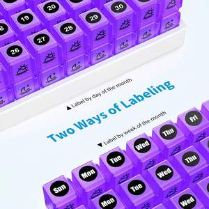 2024 Hot Sale Purple Plastic Box Storage <b>Containers</b> Large Capacity 32 Compartments <b>Pill</b> Organizer 32 Cases Hot Sale <b>Pill</b> Box - Product Image 4