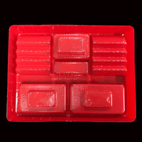 Plateau d'insertion en PET rouge pour boîte cadeau de biscuits, avec sections individuelles, pour un emballage facile et un attrait esthétique en magasin (vente en gros)