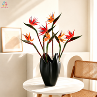 Bunga Bird of Paradise Buatan Real Touch, Batang Karet Lentur, Strelitzia untuk Vas Tinggi, Dekorasi Rumah dan Hotel