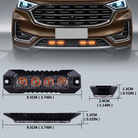 Luces Estroboscópicas LED Ámbar de 4 LED con Función de Sincronización, Ultra Delgadas, de Montaje Superficial, para Camiones, Automóviles, Vehículos, Mini Luz LED para Parrilla