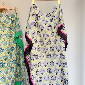 最新の春夏ビーチショールフローラルプリントスカーフソフトビスコーススタイリッシュシマーグリッターラップムスリムゴールドフォイル自由奔放に生きるスカーフ - Product Image 2