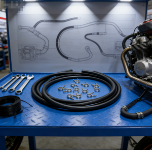 Juego de Filtro de Aceite de Aluminio Modificado para Motocicletas Todoterreno con Filtro de Gasolina y Hebilla para Tubería de Combustible - Product Image 2