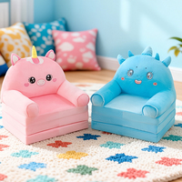 Sofa Bed Lipat 2 in 1 Grosir Custom untuk Anak, Kursi Santai Anak Motif Hewan Kartun, Kursi Lipat Anak Balita, Hadiah