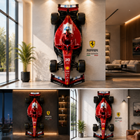 Réplique de voiture de course Ferrari F1 grandeur nature, modèle mural pour salle d'exposition de luxe, garage, hôtel, club, décoration intérieure