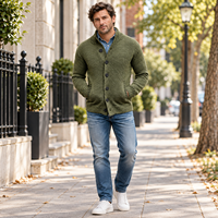 Cardigan tricoté pour homme, personnalisé par le fabricant, avec col à revers et poches boutonnées, style décontracté pour le quotidien