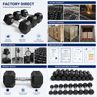 Vente en gros d'usine : Ensemble d'haltères hexagonales en caoutchouc pour salle de sport, en livres (lb), disponible à l'achat en ligne