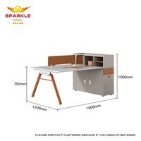 Ensemble de bureau et de chaises convertible et extensible SPARKLE, mobilier de bureau moderne et simple, pour quatre personnes, table de personnel de bureau