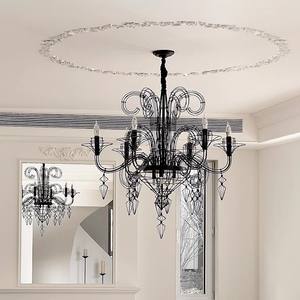 Bougie de style rétro français Hepburn, lustre de salon, lampe noire de villa, escalier baroque, éclairage de salle à manger au plafond - Product Image 1