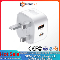 Portable meilleur adaptateur secteur USB 20 watts PD QC3.0 charge rapide USB C Type C double port téléphone chargeur mural